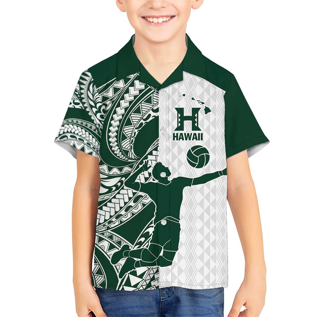 Polynesian Hawaii Volleyball Custom Family Matching Short Sleeve Bodycon Dress and Hawaiian Shirt Kakau with Sport Style