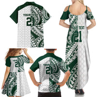 Polynesian Hawaii Volleyball Custom Family Matching Summer Maxi Dress and Hawaiian Shirt Kakau with Sport Style