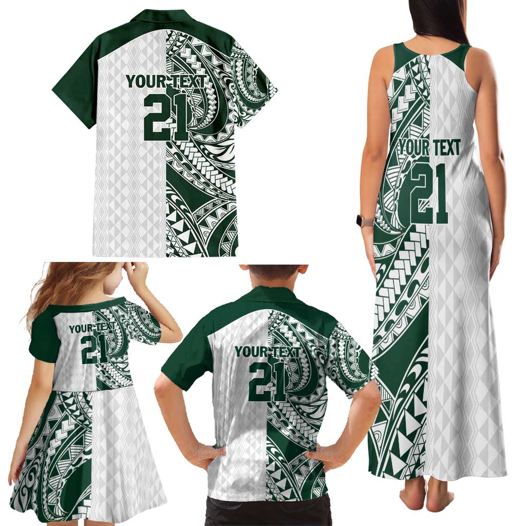 Polynesian Hawaii Volleyball Custom Family Matching Tank Maxi Dress and Hawaiian Shirt Kakau with Sport Style