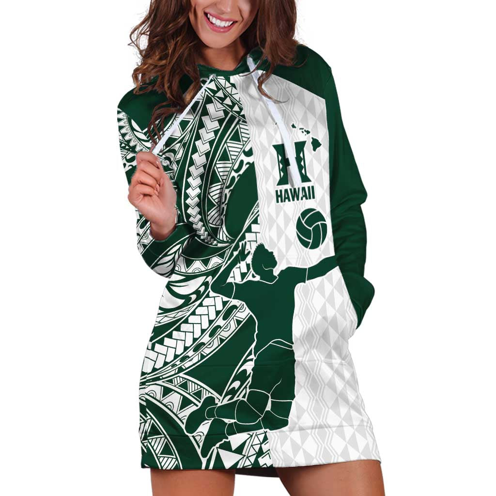 Polynesian Hawaii Volleyball Custom Hoodie Dress Kakau with Sport Style