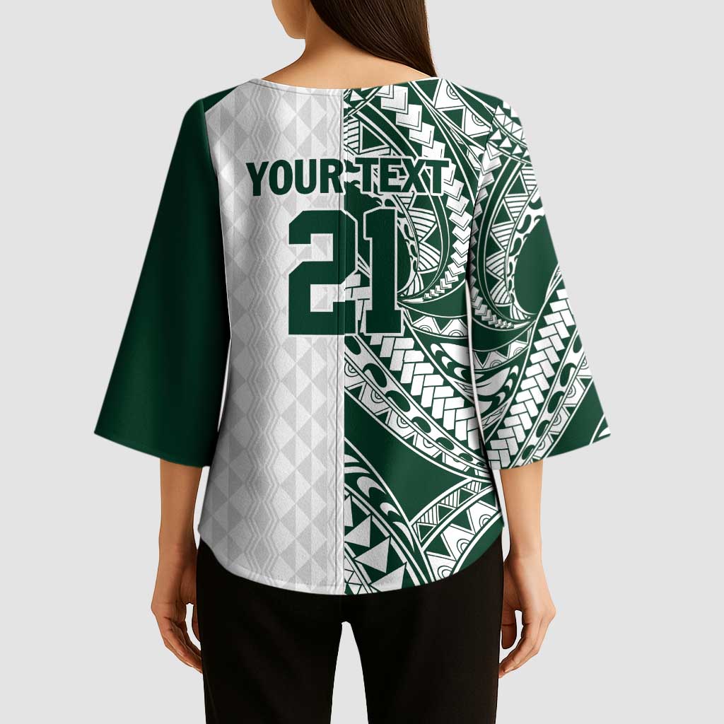 Polynesian Hawaii Volleyball Custom Kimono Sleeve Blouse Kakau with Sport Style - Polynesian Pride