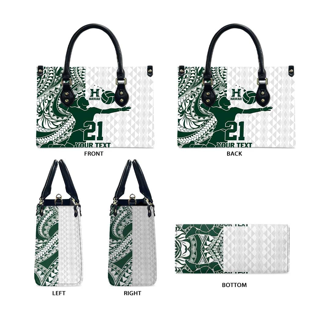 Polynesian Hawaii Volleyball Custom Leather Bag Kakau with Sport Style - Polynesian Pride