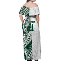 Polynesian Hawaii Volleyball Custom Off Shoulder Maxi Dress Kakau with Sport Style LT9 - Polynesian Pride