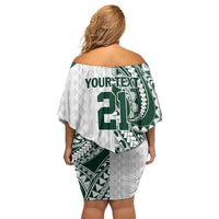 Polynesian Hawaii Volleyball Custom Off Shoulder Short Dress Kakau with Sport Style LT9 - Polynesian Pride