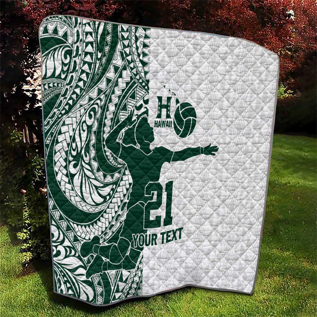Polynesian Hawaii Volleyball Custom Quilt Kakau with Sport Style