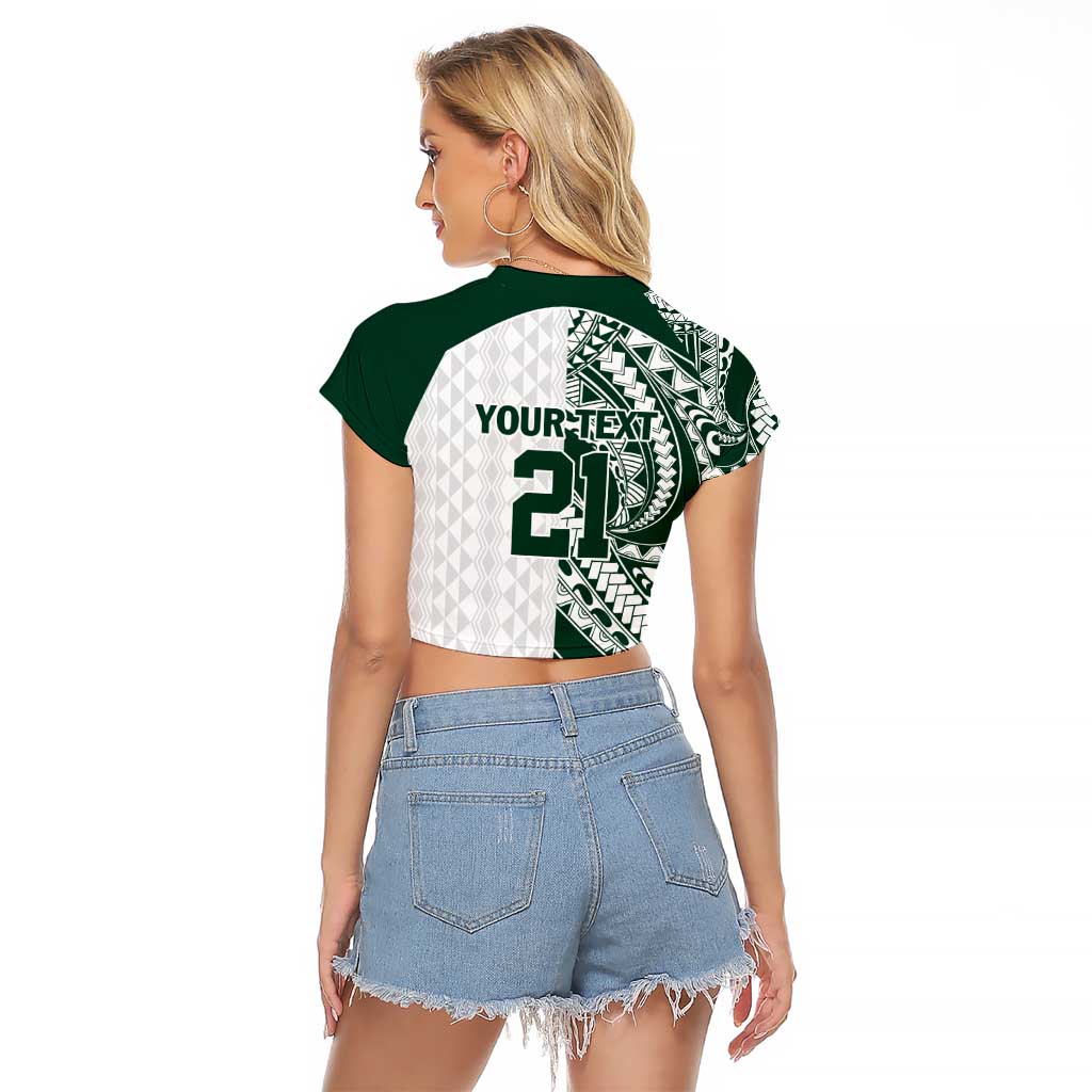 Polynesian Hawaii Volleyball Custom Raglan Cropped T Shirt Kakau with Sport Style LT9 - Polynesian Pride