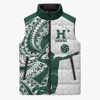 Polynesian Hawaii Volleyball Custom Sleeveless Puffer Jacket Kakau with Sport Style - Polynesian Pride