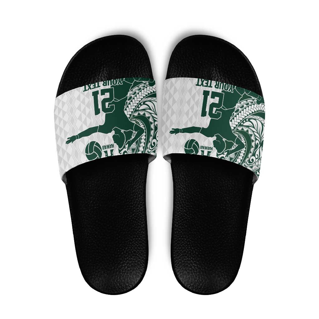 Polynesian Hawaii Volleyball Custom Slide Sandals Kakau with Sport Style - Polynesian Pride
