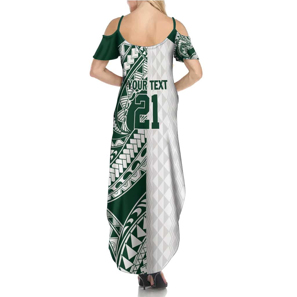 Polynesian Hawaii Volleyball Custom Summer Maxi Dress Kakau with Sport Style LT9 - Polynesian Pride