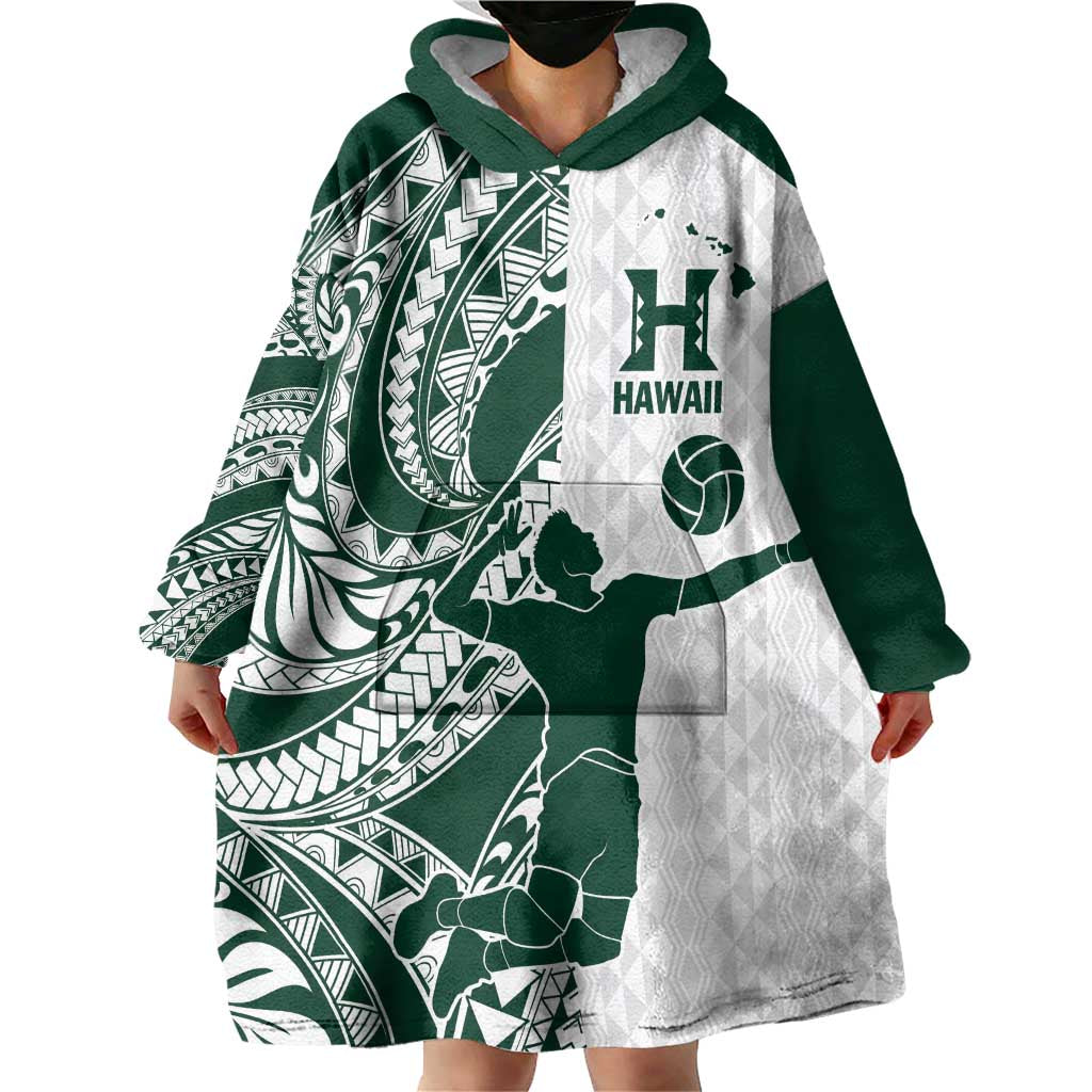 Polynesian Hawaii Volleyball Custom Wearable Blanket Hoodie Kakau with Sport Style LT9 - Polynesian Pride