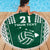 Polynesian Hawaii Volleyball Custom Beach Blanket Green Kakau with Map Motif