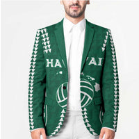 Polynesian Hawaii Volleyball Custom Blazer Green Kakau with Map Motif - Polynesian Pride