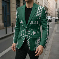 Polynesian Hawaii Volleyball Custom Blazer Green Kakau with Map Motif - Polynesian Pride