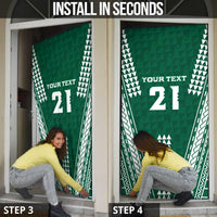 Polynesian Hawaii Volleyball Custom Door Cover Green Kakau with Map Motif - Polynesian Pride