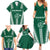 Polynesian Hawaii Volleyball Custom Family Matching Summer Maxi Dress and Hawaiian Shirt Green Kakau with Map Motif