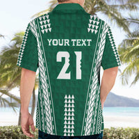 Polynesian Hawaii Volleyball Custom Hawaiian Shirt Green Kakau with Map Motif LT9 - Polynesian Pride