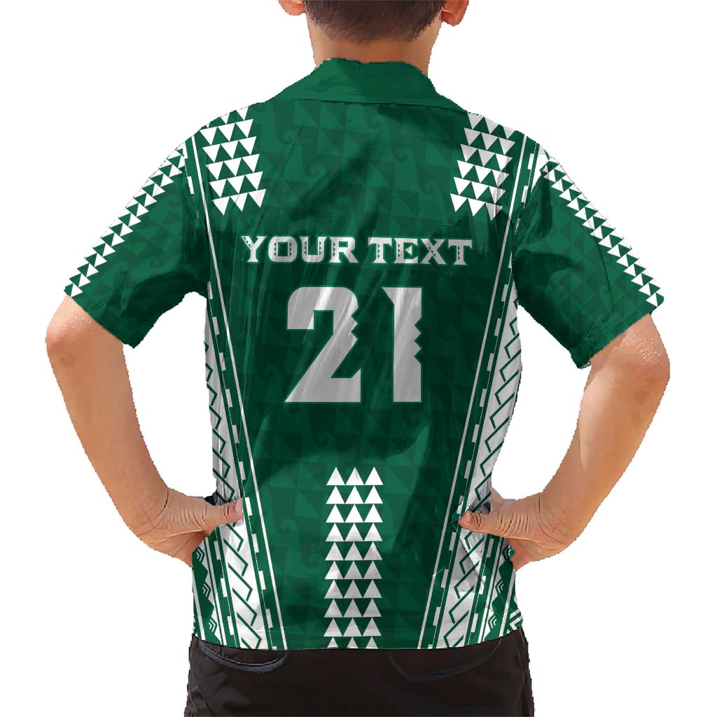 Polynesian Hawaii Volleyball Custom Hawaiian Shirt Green Kakau with Map Motif LT9 - Polynesian Pride