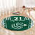 Polynesian Hawaii Volleyball Custom Round Carpet Green Kakau with Map Motif