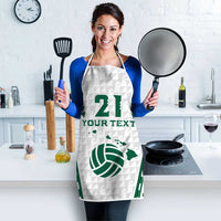 Polynesian Hawaii Volleyball Custom Apron White Kakau with Map Motif - Polynesian Pride