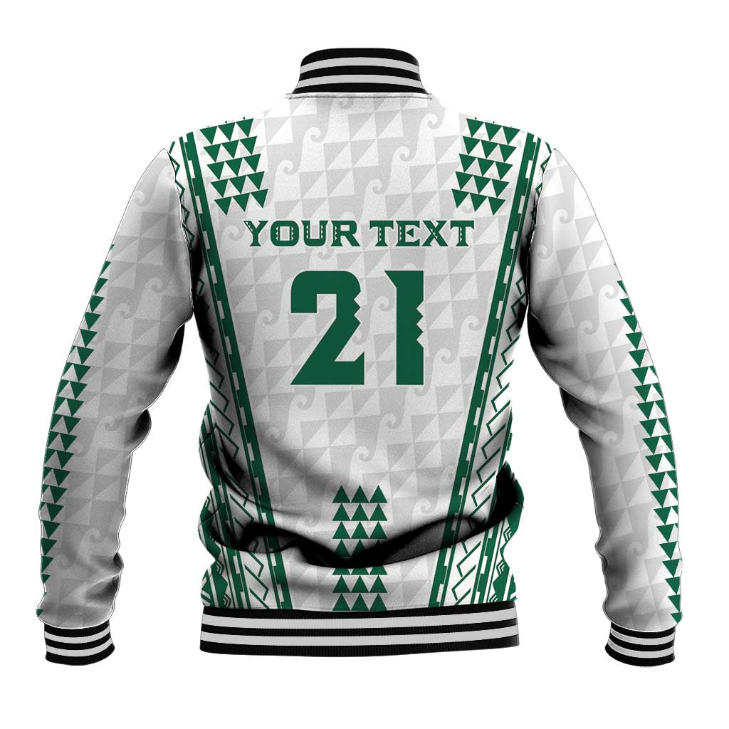 Polynesian Hawaii Volleyball Custom Baseball Jacket White Kakau with Map Motif LT9 - Polynesian Pride
