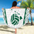 Polynesian Hawaii Volleyball Custom Beach Blanket White Kakau with Map Motif