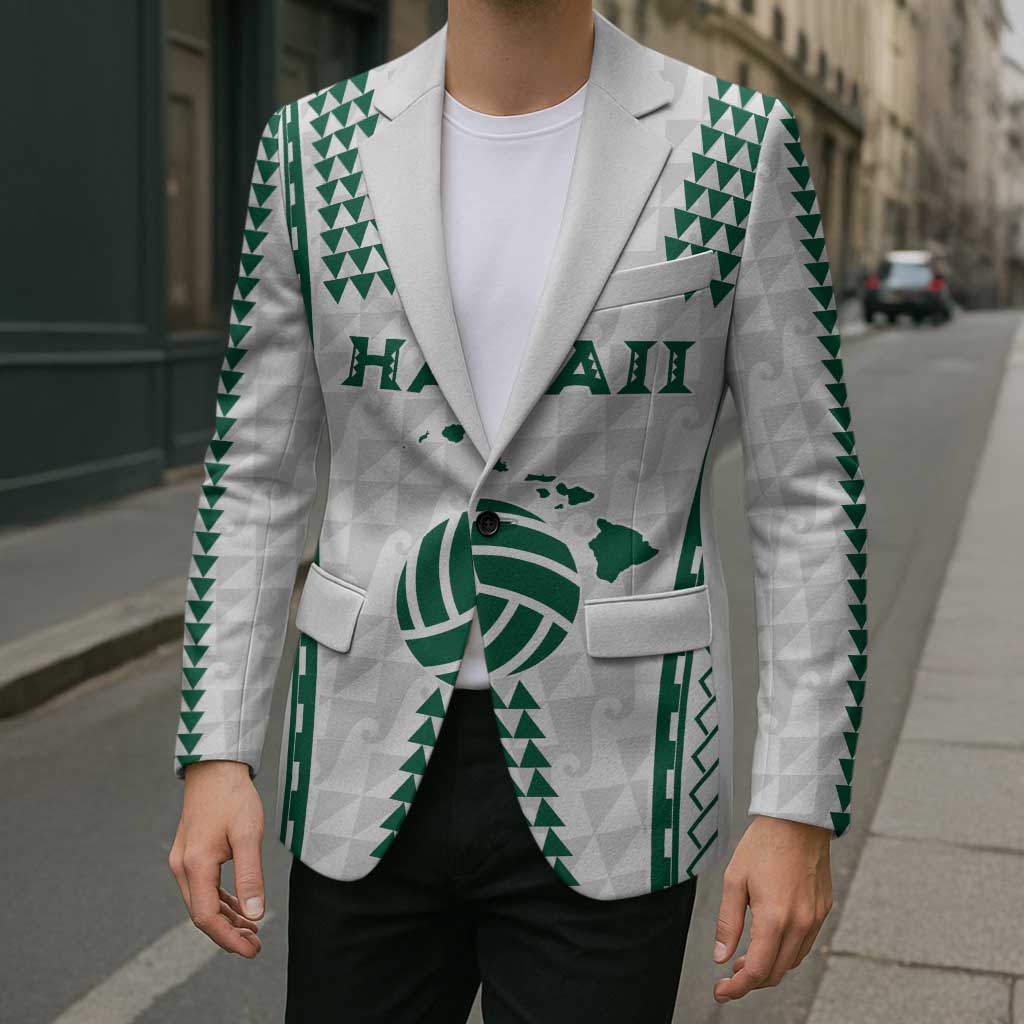 Polynesian Hawaii Volleyball Custom Blazer White Kakau with Map Motif - Polynesian Pride
