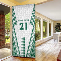 Polynesian Hawaii Volleyball Custom Door Cover White Kakau with Map Motif - Polynesian Pride