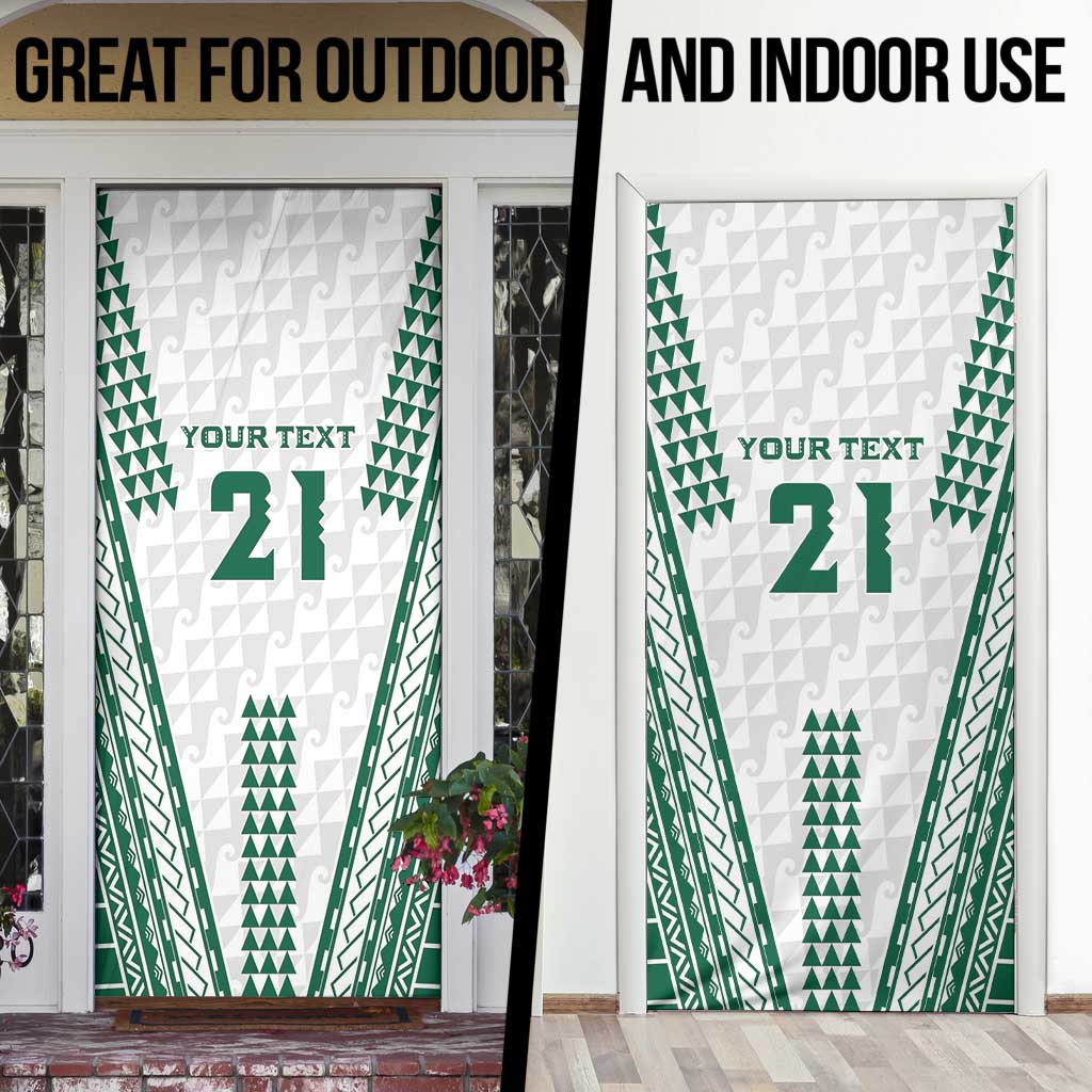 Polynesian Hawaii Volleyball Custom Door Cover White Kakau with Map Motif - Polynesian Pride