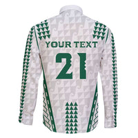 Polynesian Hawaii Volleyball Custom Family Matching Tank Maxi Dress and Hawaiian Shirt White Kakau with Map Motif