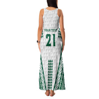 Polynesian Hawaii Volleyball Custom Family Matching Tank Maxi Dress and Hawaiian Shirt White Kakau with Map Motif