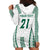 Polynesian Hawaii Volleyball Custom Hoodie Dress White Kakau with Map Motif