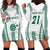 Polynesian Hawaii Volleyball Custom Hoodie Dress White Kakau with Map Motif