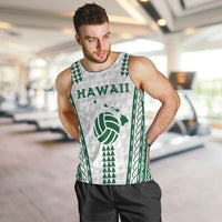 Polynesian Hawaii Volleyball Custom Men Tank Top White Kakau with Map Motif LT9 White - Polynesian Pride