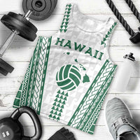 Polynesian Hawaii Volleyball Custom Men Tank Top White Kakau with Map Motif LT9 - Polynesian Pride
