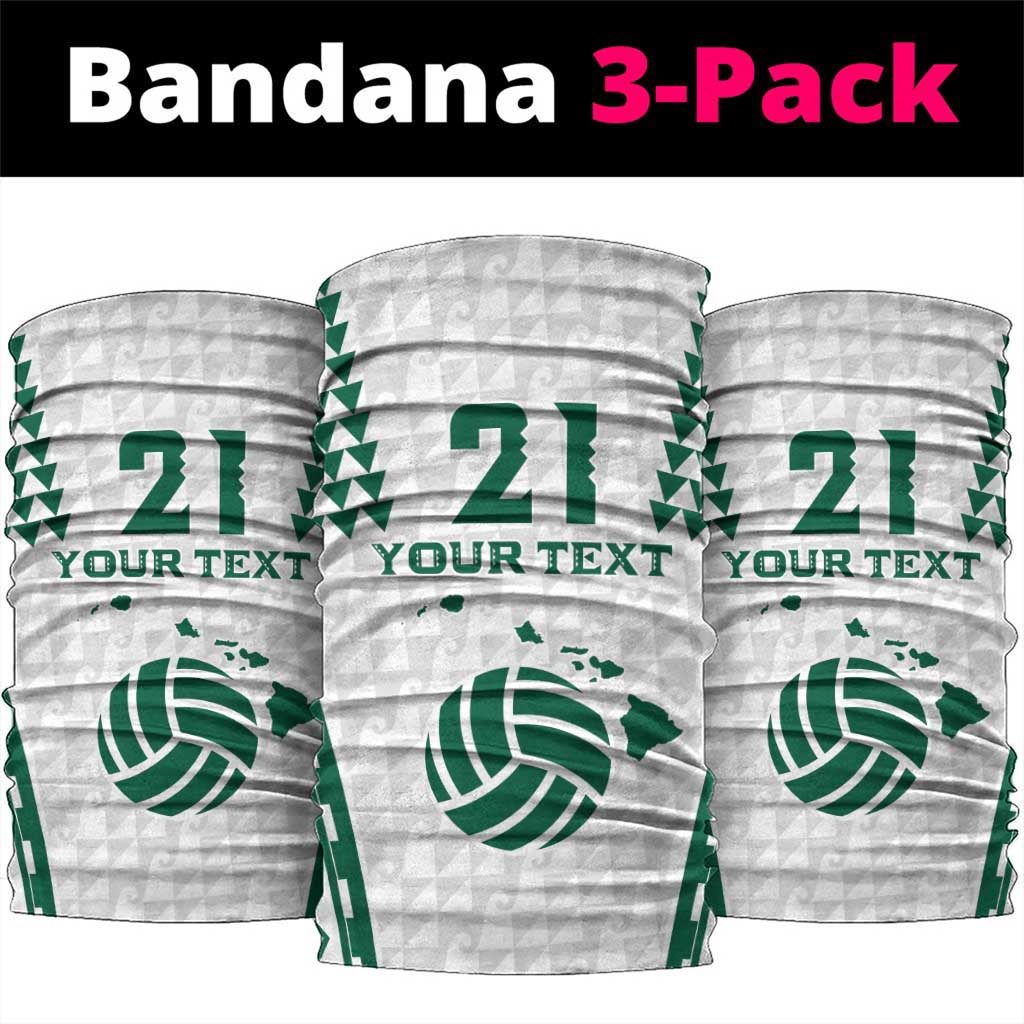 Polynesian Hawaii Volleyball Custom Neck Gaiter White Kakau with Map Motif - Polynesian Pride