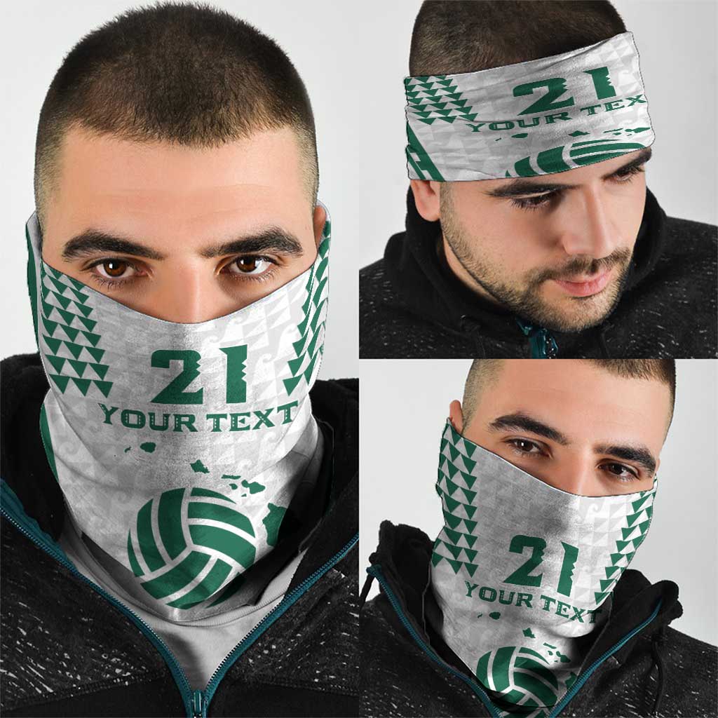 Polynesian Hawaii Volleyball Custom Neck Gaiter White Kakau with Map Motif - Polynesian Pride