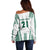 Polynesian Hawaii Volleyball Custom Off Shoulder Sweater White Kakau with Map Motif