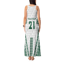 Polynesian Hawaii Volleyball Custom Tank Maxi Dress White Kakau with Map Motif LT9 - Polynesian Pride
