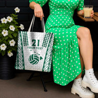 Polynesian Hawaii Volleyball Custom Tote Bag White Kakau with Map Motif - Polynesian Pride