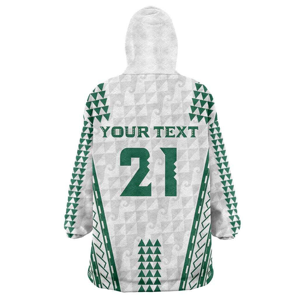 Polynesian Hawaii Volleyball Custom Wearable Blanket Hoodie White Kakau with Map Motif LT9 - Polynesian Pride