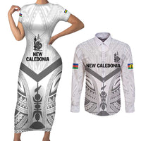 New Caledonia Football Custom Couples Matching Short Sleeve Bodycon Dress and Long Sleeve Button Shirt Go Champions Les Cagous