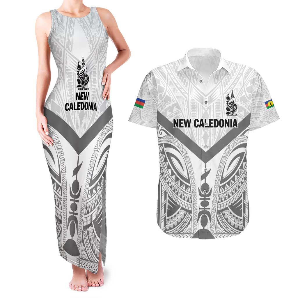 New Caledonia Football Custom Couples Matching Tank Maxi Dress and Hawaiian Shirt Go Champions Les Cagous