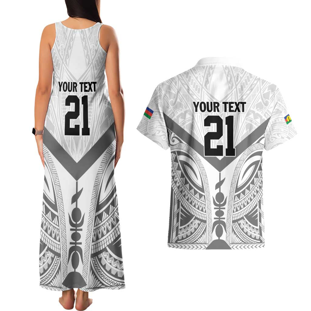 New Caledonia Football Custom Couples Matching Tank Maxi Dress and Hawaiian Shirt Go Champions Les Cagous