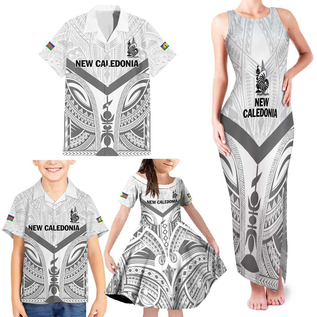 New Caledonia Football Custom Family Matching Tank Maxi Dress and Hawaiian Shirt Go Champions Les Cagous