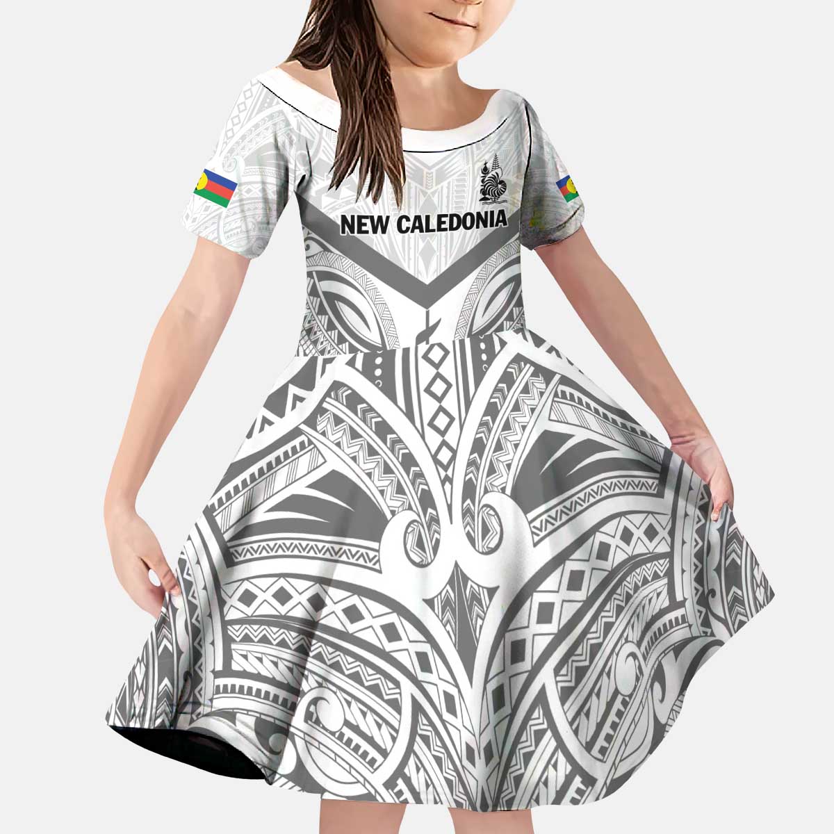 New Caledonia Football Custom Kid Short Sleeve Dress Go Champions Les Cagous