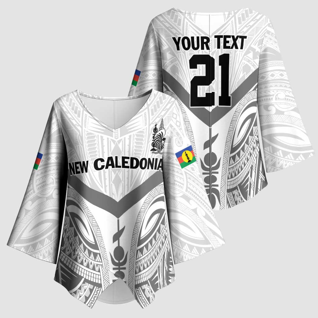New Caledonia Football Custom Kimono Sleeve Blouse Go Champions Les Cagous - Polynesian Pride