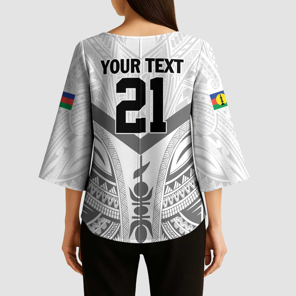 New Caledonia Football Custom Kimono Sleeve Blouse Go Champions Les Cagous - Polynesian Pride