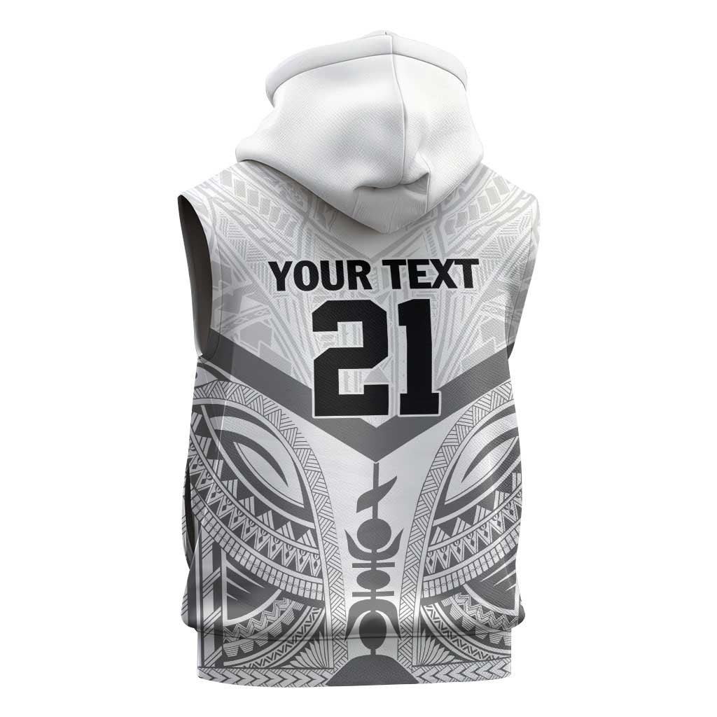 New Caledonia Football Custom Sleeveless Zip Hoodie Go Champions Les Cagous - Polynesian Pride