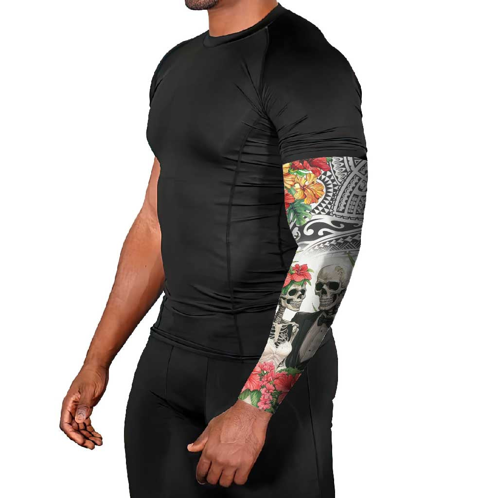 Skeleton Love for Valentine’s Day Arm Sleeves Polynesian Tribal Love Forever - Polynesian Pride