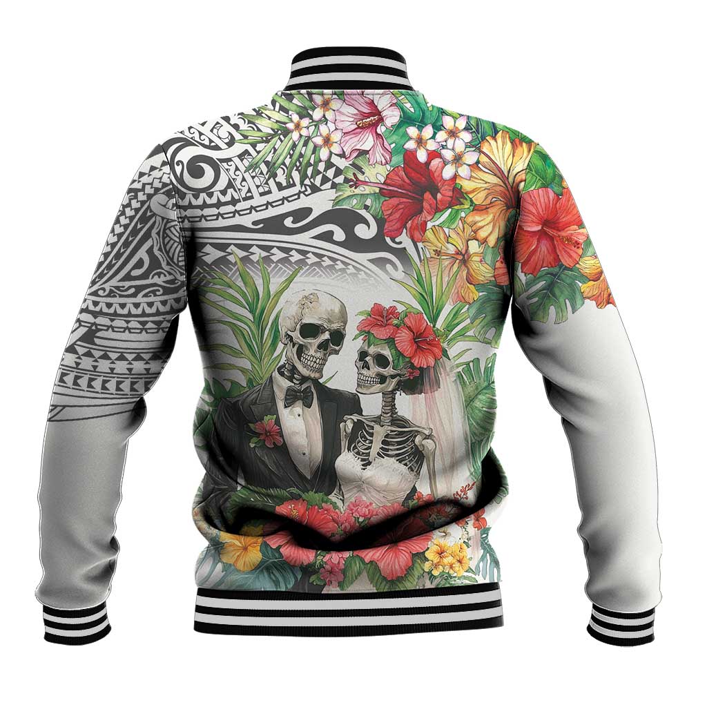 Skeleton Love for Valentines Day Baseball Jacket Polynesian Tribal Love Forever LT9 - Polynesian Pride